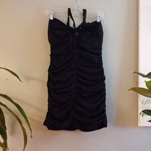 ZARA Coquette Girl Indie Sleeze Ruched Cotton Keyhole Sweetheart Neckline Mini